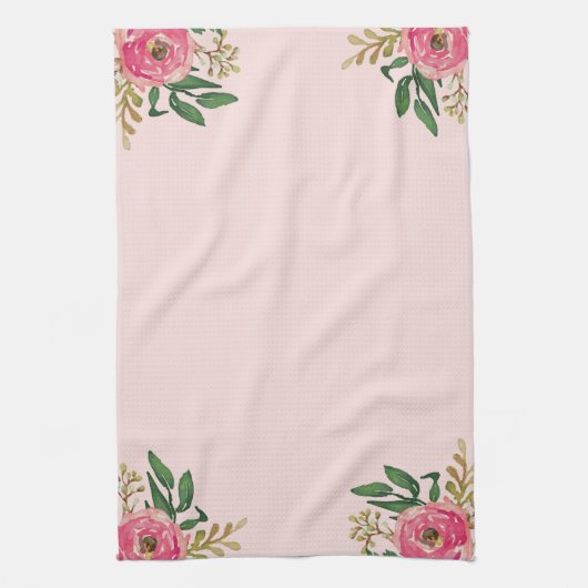 Roze Ranunculus Theedoek (Verticaal)