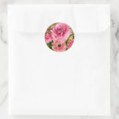Roze Ranunculus-Wenskaart Ronde Sticker (Tas)
