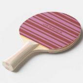 Roze / Raspberry Stripes aangepaste ping pong padd Tafeltennisbatje (Voorkant Gekanteld)