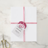Roze Raspberry Waterverf Kunst Kalligrafie Verjaar Cadeaulabel (Met Touw)