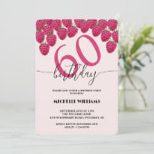 Roze Raspberry Waterverf Kunst Kalligrafie Verjaar Kaart (Staand voorkant)