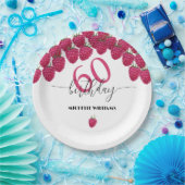 Roze Raspberry Waterverf Kunst Kalligrafie Verjaar Papieren Bordje (Feest)