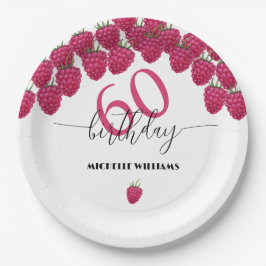 Roze Raspberry Waterverf Kunst Kalligrafie Verjaar Papieren Bordje