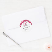 Roze Raspberry Waterverf Kunst Kalligrafie Verjaar Ronde Sticker (Envelop)