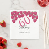 Roze Raspberry Waterverf Kunst Kalligrafie Verjaar Servet (Insitu)