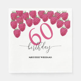 Roze Raspberry Waterverf Kunst Kalligrafie Verjaar Servet