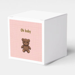Roze raster meisje baby shower gunst box bedankdoosjes