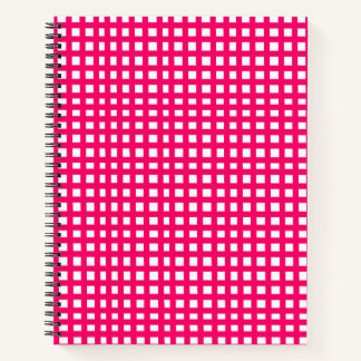 Roze raster met vierkante mazen notitieboek