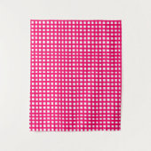 Roze raster met vierkante mazen wandkleed (Voorkant)