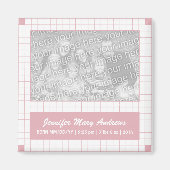 Roze rasterfoto magneet (Voorkant)