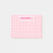 Roze rasterherinnering Sticky Notes (Voorkant)