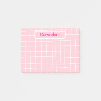 Roze rasterherinnering Sticky Notes