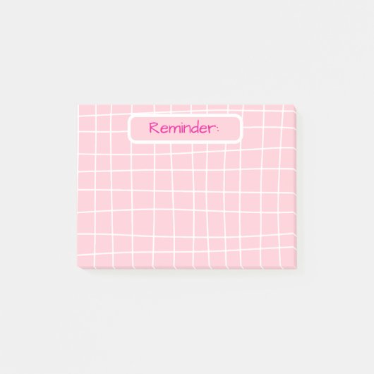 Roze rasterherinnering Sticky Notes (Voorkant)