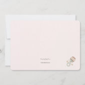 Roze Rattle Photo Baby shower Invitation Kaart (Achterkant)