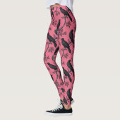 Roze  Raven Birds Pattern Leggings (Links)