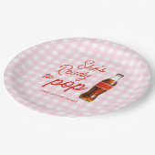 Roze Ready To Pop Soda Pop Cola Baby shower Papieren Bordje (Gekanteld)