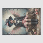 Roze Rebellere Engel Decoupage Tissuepapier (Voorkant)