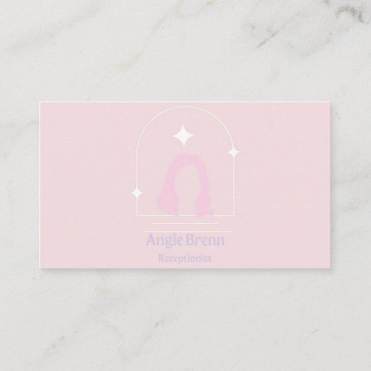 Roze receptionistisch Visitekaartje, dubbelzijdig Visitekaartje (Achterkant)