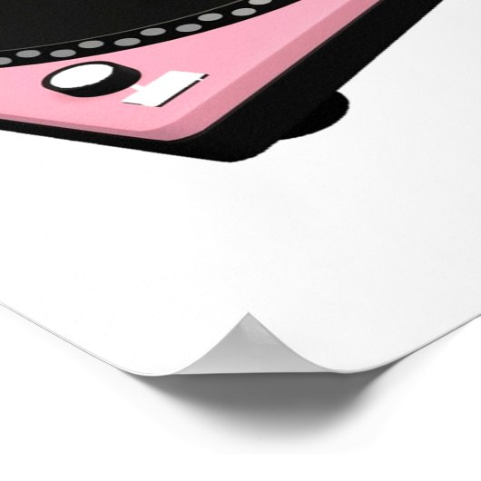 roze recordspeler poster (Hoek)