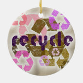 Roze recycle symbool logo ornament (Achterkant)