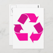 roze recyclen symbool briefkaart (Voorkant / Achterkant)