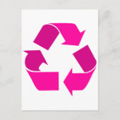 roze recyclen symbool briefkaart (Voorkant)