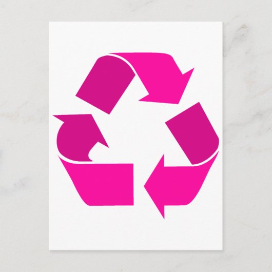 roze recyclen symbool briefkaart (Voorkant)