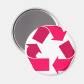 Roze recyclen symbool magneet (Voorkant / Achterkant)