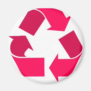 Roze recyclen symbool magneet