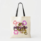 Roze Recyclen Symbool stijl Canvas tas (Voorkant)