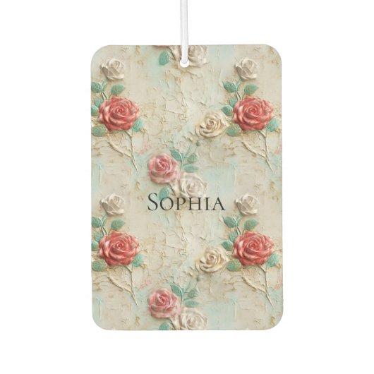 Roze Red Cream Rozen Bloemen Luchtverfrisser (Voorkant)