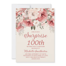 Roze Red Cream Waterverf Floral Surprise 100th