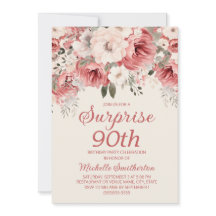 Roze Red Cream Waterverf Floral Surprise 90th