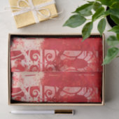  Roze Red Damask Paris Valentijn Tissuepapier (Geschenk)
