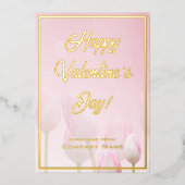 Roze Red en Gold Business Valentijn Folie Kaart (Voorkant)