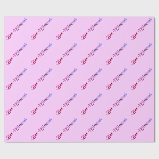 Roze Redbud Blossom Bat Mitzvah Cadeaupapier (Vlak)