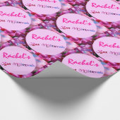 Roze Redbud Blossom Bat Mitzvah gepersonaliseerd Cadeaupapier (Hoek)