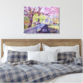 Roze Redbud Boom Bloeit In Williamsburg Virginia Canvas Afdruk (Insitu (Slaapkamer))