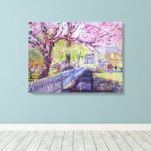 Roze Redbud Boom Bloeit In Williamsburg Virginia Canvas Afdruk (Insitu (Houten vloer))