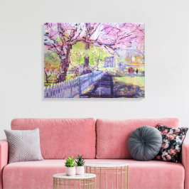 Roze Redbud Boom Bloeit In Williamsburg Virginia Canvas Afdruk