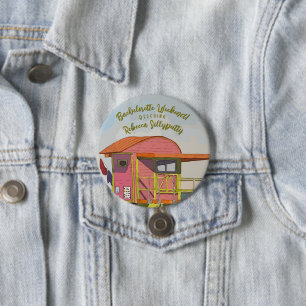 Roze Reddingsbrigade Vibes Bachelorette Weekend Ronde Button 7,6 Cm