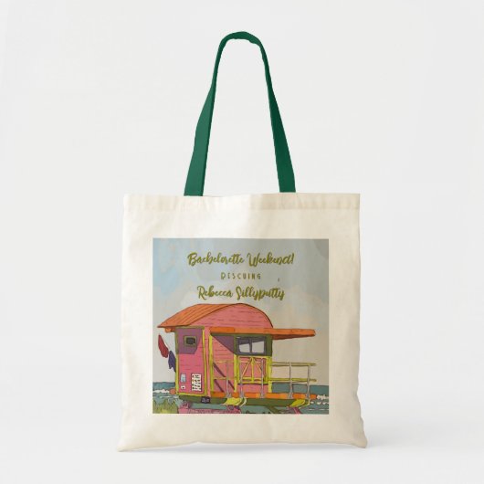 Roze Reddingsbrigade Vibes Bachelorette Weekend Tote Bag (Voorkant)
