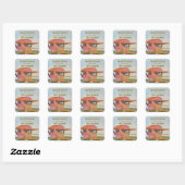Roze Reddingsbrigade Vibes Bachelorette Weekend Vierkante Sticker (Vel)