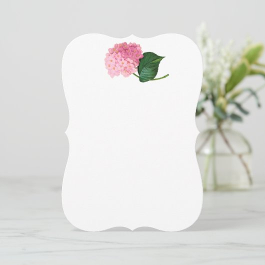 Roze Redoute Hydrangea Uitnodigingen (Staand voorkant)