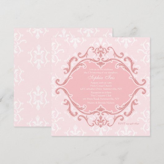 Roze Refinement-uitnodiging Kaart (Voorkant / Achterkant)