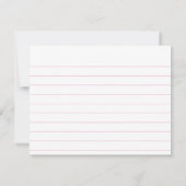 Roze regelindex notitiekaartje (Achterkant)