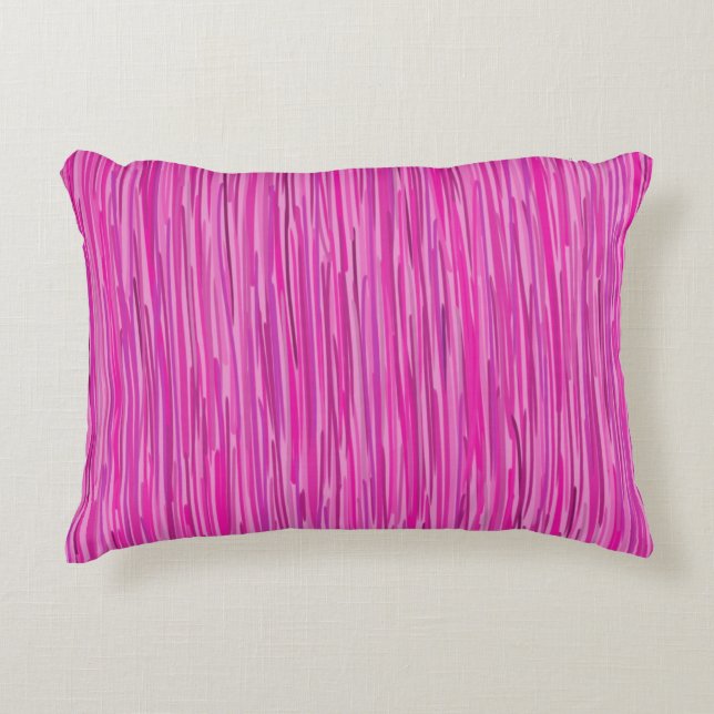 Roze Regen - Verticale Striped Kunst Accent Kussen (Voorkant)