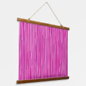 Roze Regen - Verticale Striped Kunst Hangend Wandkleed (Gebogen)