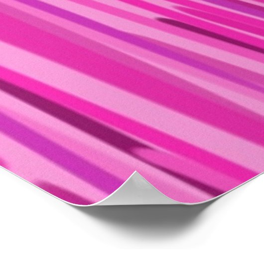 Roze Regen - Verticale Striped Kunst Poster (Hoek)