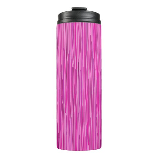 Roze Regen - Verticale Striped Kunst Thermosbeker (Voorkant)